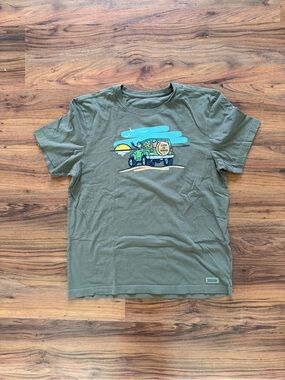 Green Beach Life is Good Crusher Lite Tee
